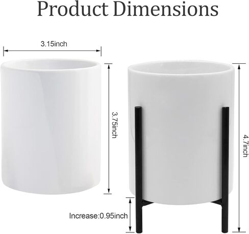 حامل قلم رصاص للمكتب ، حاملي القلم السيراميك مع قوس معدني للمكتب والأسرة ، منظم قرطاسية سطح المكتب حامل فرشاة مكياج طاولة لطيف للنساء ، 4.7 * 3.15 بوصة in Kuwait