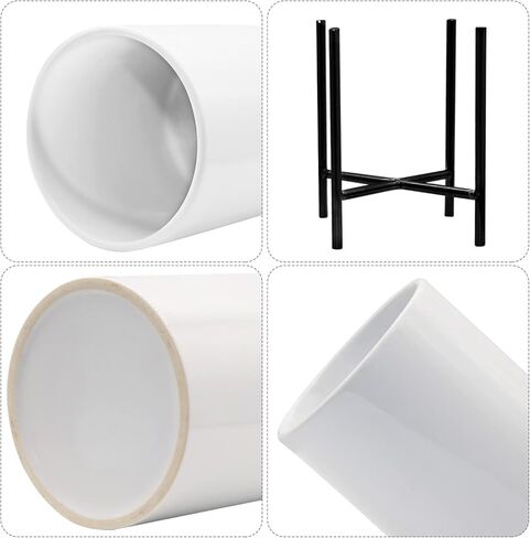 حامل قلم رصاص للمكتب ، حاملي القلم السيراميك مع قوس معدني للمكتب والأسرة ، منظم قرطاسية سطح المكتب حامل فرشاة مكياج طاولة لطيف للنساء ، 4.7 * 3.15 بوصة in Kuwait