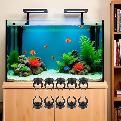 10PCS Black Suction Cup Fish Tank Aquarium Heater Rubber Clip Airline Tubing Glass Holder Pet Supplies Cost- Effective Fashion in Practical Aquarium Pumps and Filters(18-22MM) in Saudi Arabia