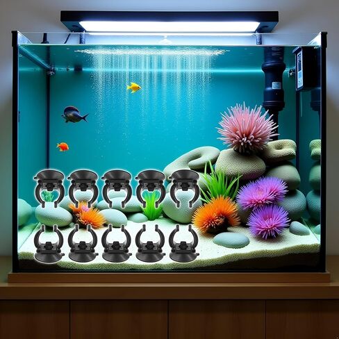 10PCS Black Suction Cup Fish Tank Aquarium Heater Rubber Clip Airline Tubing Glass Holder Pet Supplies Cost- Effective Fashion in Practical Aquarium Pumps and Filters(18-22MM) in Saudi Arabia