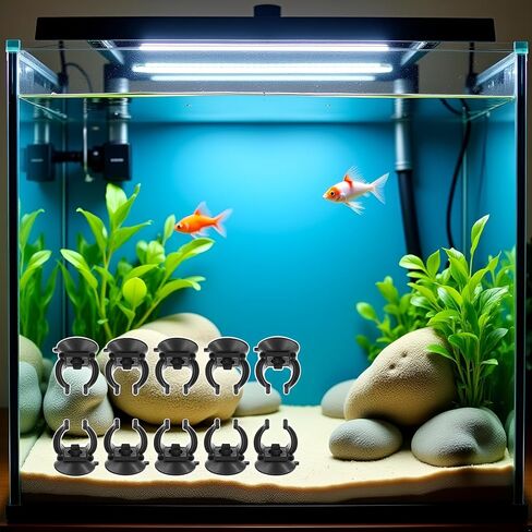 10PCS Black Suction Cup Fish Tank Aquarium Heater Rubber Clip Airline Tubing Glass Holder Pet Supplies Cost- Effective Fashion in Practical Aquarium Pumps and Filters(18-22MM) in Saudi Arabia