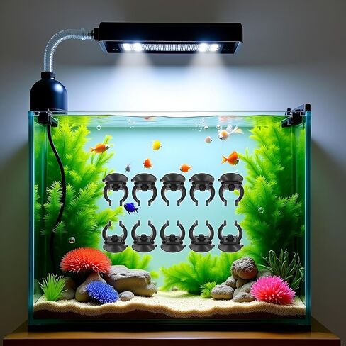 10PCS Black Suction Cup Fish Tank Aquarium Heater Rubber Clip Airline Tubing Glass Holder Pet Supplies Cost- Effective Fashion in Practical Aquarium Pumps and Filters(18-22MM) in Saudi Arabia