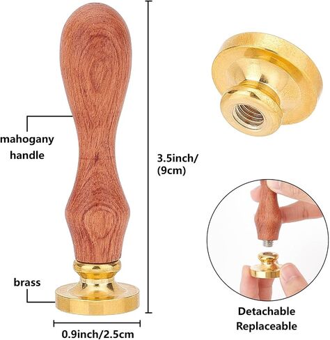 CRASPIREWax Seal Stamp 25mm Vintage Sealing Wax Stamps Removable Brass Head with Wooden Handle for Party Envelopes Invitations Gift Packing Wrap Decoration in Saudi Arabia