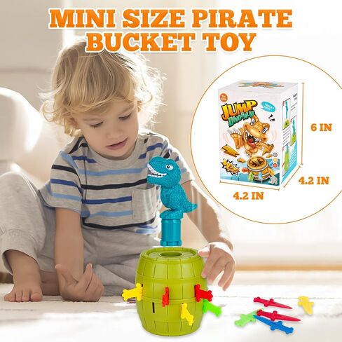 Pop-Up Dinosaur Pirate Board Game for Kids Ages 3+ – Surprise Dino Bucket Toy with 16 Colorful Swords – Fun Family Party Board Game for 2-4 Players, for Boys and Girls Gift in Saudi Arabia