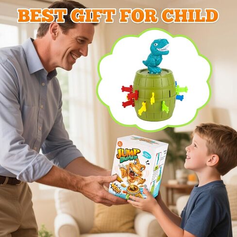 Pop-Up Dinosaur Pirate Board Game for Kids Ages 3+ – Surprise Dino Bucket Toy with 16 Colorful Swords – Fun Family Party Board Game for 2-4 Players, for Boys and Girls Gift in Saudi Arabia