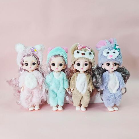 4 Pcs 6 Inch Princess Girl Mini Dolls, Small Princess Dolls, Little Girl Miniature for 3+ Year Old Girls in Kuwait