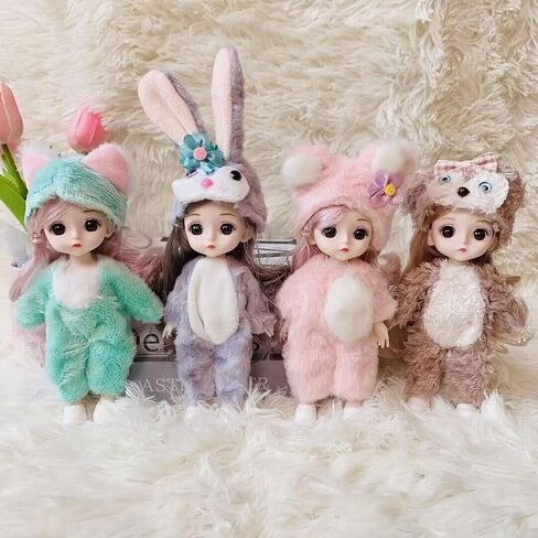 4 Pcs 6 Inch Princess Girl Mini Dolls, Small Princess Dolls, Little Girl Miniature for 3+ Year Old Girls in Kuwait