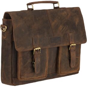 Durable Vintage Look Laptop Bag - Rugged Messenger Bag for Men and Women with Strap, YKK Zipper, and Compartments - Unisex Shoulder Bag in Saudi Arabia