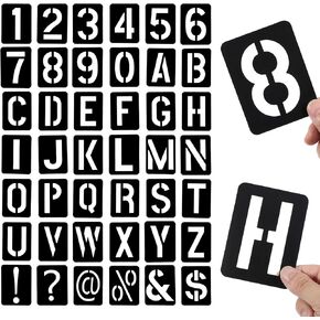 3 Inch Letter Stencils Numbers Craft Stencil, 42Pcs Alphabet Letter Stencils for Painting Reusable Plastic Spray Paint Stencil Templates for Drawing on Wall, Wood, Fabric, Signage, Door Porch in Saudi Arabia