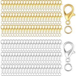 700pcs Clow Claw Clasps ومجموعة حلقات القفزة المفتوحة ، قفل الذهب والفضة 12 مم و Clasures Clasps Clasps Clasps for Jewelry Making in Kuwait