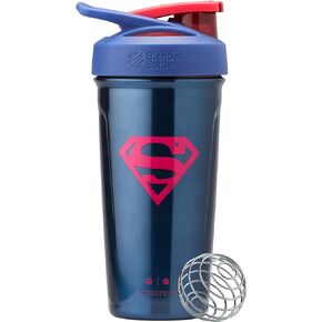 زجاجة مياه من الفولاذ المقاوم للصدأ معزولة من BlenderBottle Justice League Strada Shaker مع خفاقة سلكية، 24 أونصة، باتمان in Kuwait