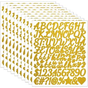 960pcs ملصقات رسائل بريق الفضة 10 ملصقات أبجدية 1inch فينيل أرقام مقاومة للماء لفيلم التخرج من التخرج. in Saudi Arabia