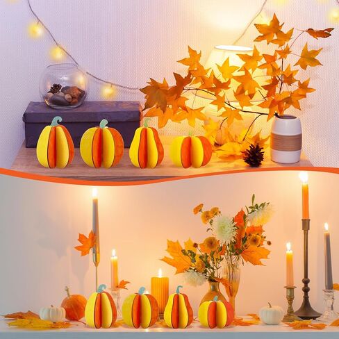 Weysat 72pcs DIY Fall 3D Pumpkins Wood Crafts to Paint Unfinished Wooden Pumpkin Cutout Thanksgiving Fall Crafts Autumn Harvest Thanksgiving Halloween Ornaments for Painting Decorations in Saudi Arabia