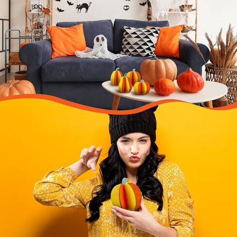 Weysat 72pcs DIY Fall 3D Pumpkins Wood Crafts to Paint Unfinished Wooden Pumpkin Cutout Thanksgiving Fall Crafts Autumn Harvest Thanksgiving Halloween Ornaments for Painting Decorations in Saudi Arabia