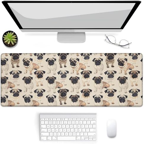 Pug Dog Pattern Gaming Mouse Pad ، لوحة الماوس ، حصيرة المكتب ، قاعدة مطاطية غير قابلة للانزلاق Mousepads لأجهزة الكمبيوتر الخاصة بمدرسة الكمبيوتر المحمول. in Kuwait