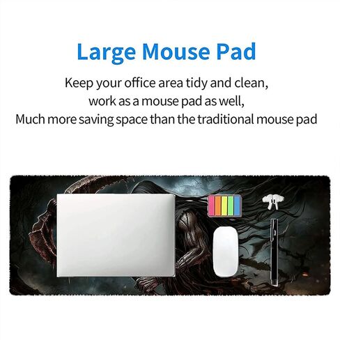 Marble Mouse Pad Fantasy Ink Painting Purple Blue Glitter Large Gaming Mouse Mat with Stitched Edges,Non-Slip Waterproof Rubber Base Mouse Mat Office Computer Keyboard Laptop Home 31.5"x11.8" in Saudi Arabia
