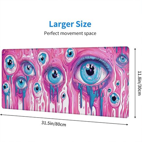 Marble Mouse Pad Fantasy Ink Painting Purple Blue Glitter Large Gaming Mouse Mat with Stitched Edges,Non-Slip Waterproof Rubber Base Mouse Mat Office Computer Keyboard Laptop Home 31.5"x11.8" in Saudi Arabia