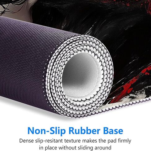 الرخام الماوس PAD Fantasy Ink Painting Purple Blue Glitter Mate Mouse Mouse مع حواف مخيط ، قاعدة مطاطية مقاومة للماء ، لوحة مفاتيح كمبيوتر محمول كمبيوتر محمول 31.5 "x11.8" in Kuwait