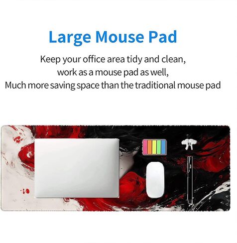 الرخام الماوس PAD Fantasy Ink Painting Purple Blue Glitter Mate Mouse Mouse مع حواف مخيط ، قاعدة مطاطية مقاومة للماء ، لوحة مفاتيح كمبيوتر محمول كمبيوتر محمول 31.5 "x11.8" in Kuwait