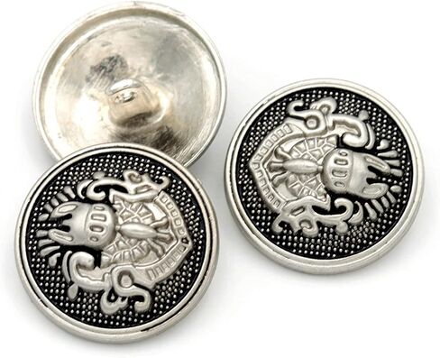 5PCS Vintage and Retro Bronze Brass Premium Sewing Buttons DIY Accessories Snaps (25mm, Silver) in Saudi Arabia