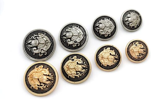 5PCS Vintage and Retro Bronze Brass Premium Sewing Buttons DIY Accessories Snaps (25mm, Silver) in Saudi Arabia