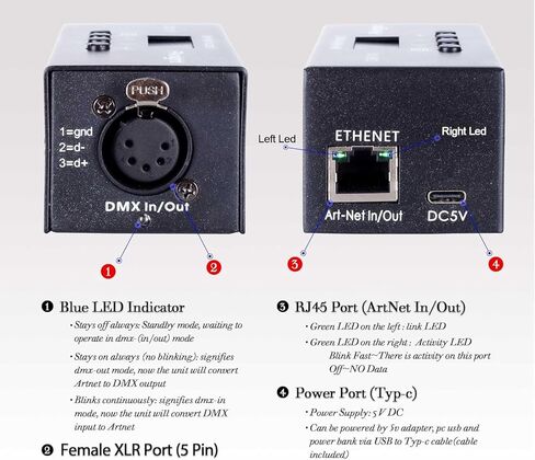 Pknight ArtNet bi-directional DMX Ethernet Lighting Controller Interface | one universe (RDM not Supported) in Kuwait