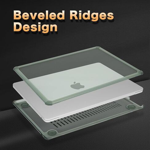 Moseso متوافق مع MacBook Air Case 15 بوصة 2025-2023 M4 A3241 M3 A3114 M2 A2941 ، قذيفة صلبة مضاد للرسوم مع TPU المصد وغطاء لوحة المفاتيح وحقيبة الأكمام النيوبريني ، أخضر الزمرد والأخضر العتيقة in Saudi Arabia