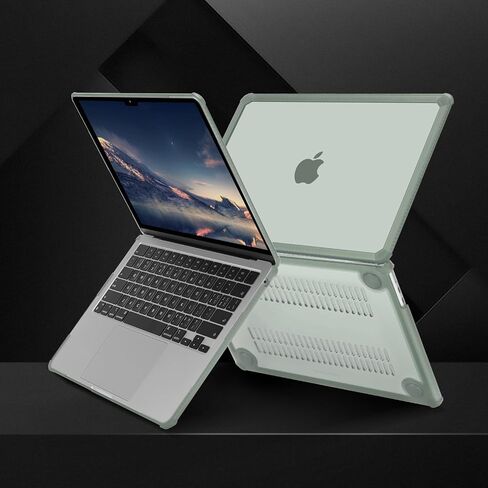 Moseso متوافق مع MacBook Air Case 15 بوصة 2025-2023 M4 A3241 M3 A3114 M2 A2941 ، قذيفة صلبة مضاد للرسوم مع TPU المصد وغطاء لوحة المفاتيح وحقيبة الأكمام النيوبريني ، أخضر الزمرد والأخضر العتيقة in Saudi Arabia