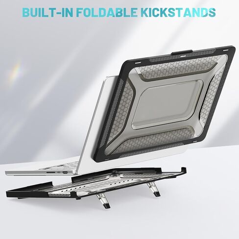Case Compatible with MacBook Air 15 inch Case 2025 2024 2023, Anti-Scratching Protective Hard Shell Cover with Folding Stand & Keyboard Cover for M4 M3 M2 A3241, A3114, A2941 Black in Saudi Arabia