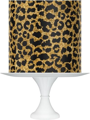 Black and Gold Leopard Print Cake Topper, 8x10 inch Edible Icing Sheet in Saudi Arabia
