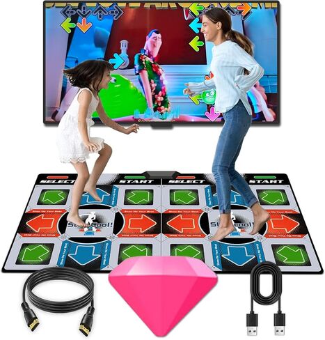 TV Dance Mat Games - Wireless Music Electronic Dance Mat Fun Dance Fitness Games for Kids, Christmas and Boys and Girls Birthday Gift Ideas, Silver Gray in Saudi Arabia
