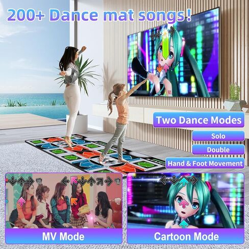 TV Dance Mat Games - Wireless Music Electronic Dance Mat Fun Dance Fitness Games for Kids, Christmas and Boys and Girls Birthday Gift Ideas, Silver Gray in Saudi Arabia