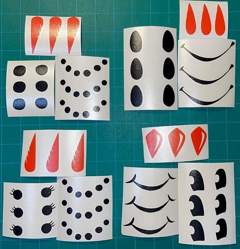 Snowman Face Vinyl Secal Sticker Christmas Decorations Wall Scals Window Scal Glass Snowman Face Art (Combo Pack ، 3 Inch) in Saudi Arabia