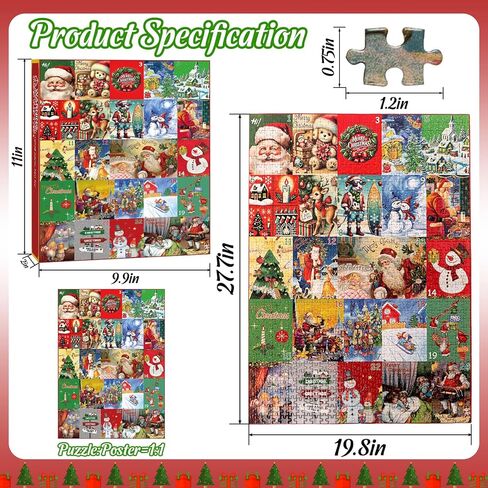 Advent Calendar 2024 ألغاز عيد الميلاد: 1008pcs أحذية بانورامزو 24 يومًا من المفاجأة العد التنازلي ، عيد الميلاد القديم ، هدية عيد الميلاد للبالغين ، الأولاد ، الفتيات in Kuwait