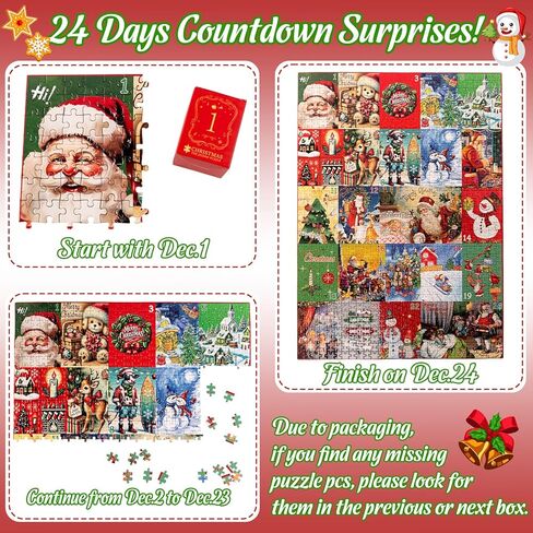 Advent Calendar 2024 ألغاز عيد الميلاد: 1008pcs أحذية بانورامزو 24 يومًا من المفاجأة العد التنازلي ، عيد الميلاد القديم ، هدية عيد الميلاد للبالغين ، الأولاد ، الفتيات in Kuwait