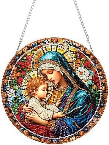Cute Bird Diamond Painting Hanging Pendant Kit, 5D DIY Acrylic Crystal Special Shaped Window Garden Animal Diamond Art Ornament for Adult (ZD09) in Saudi Arabia