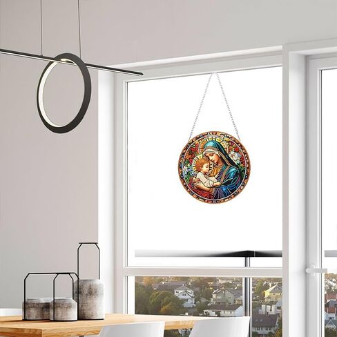 Cute Bird Diamond Painting Hanging Pendant Kit, 5D DIY Acrylic Crystal Special Shaped Window Garden Animal Diamond Art Ornament for Adult (ZD09) in Saudi Arabia
