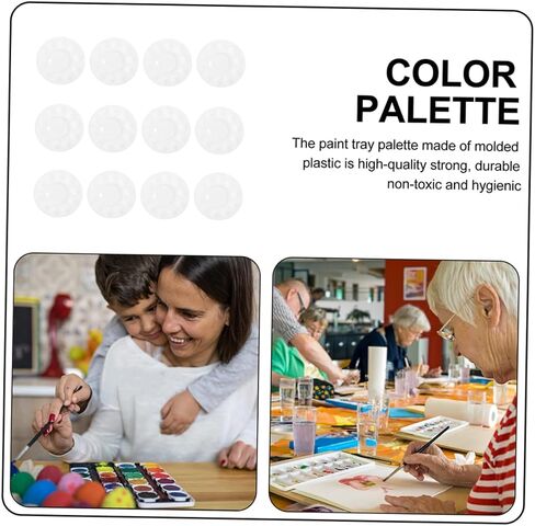Homoyoyo Thickened 11-Compartment Paint Tray Set for Students 12-Piece Art Supplies for Watercolor and Gouache Painting for Classroom and Home Use in Saudi Arabia
