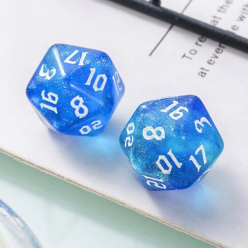 10pcs polyhedral d20 dice set 20mm acrylic dice double colors 20 side game dice for rpg mtg dnd table games (Green Purple) in Kuwait