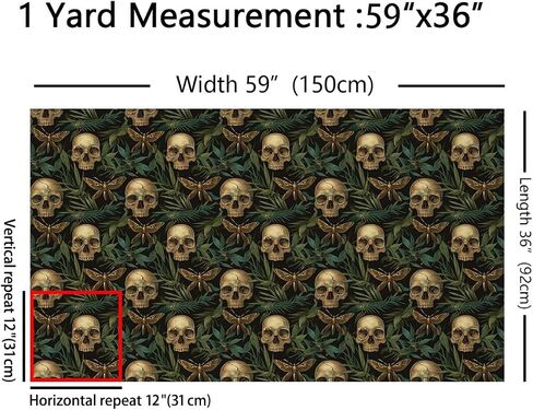 Feelyou Sugar Skull Rose Discorative Rose Rose Tomedershiped Tomerating Absyting - 1 YD in Saudi Arabia