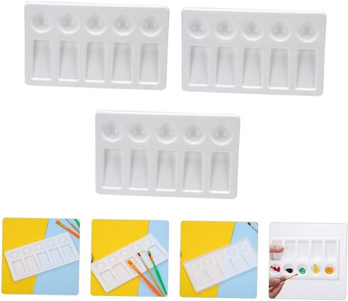 2sets 3 PCS Platelets Rights Rightweight Mixing Drays for Alloving Waterclor Action Mixing Boards for Artists Cauphs and Hobbyists 3pcs*2 in Kuwait