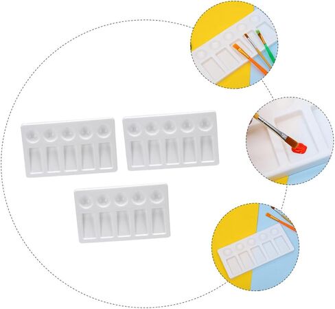 2sets 3 PCS Platelets Rights Rightweight Mixing Drays for Alloving Waterclor Action Mixing Boards for Artists Cauphs and Hobbyists 3pcs*2 in Kuwait