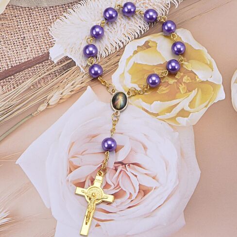 100pcs Mix Picture Enamel Gold Our Lady Miraculous Medal Floral Rosary Centerpiece Cross Jesus Virgin Mary Catholic Alloy Crucifix Charms for DIY Jewelry Making 12mmx16mm(A588) in Saudi Arabia