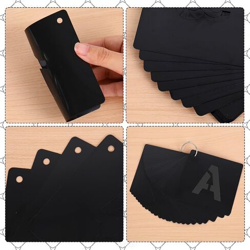 144 Pcs Letter and Number Stencils 4 Sizes Reusable Plastic Alphabet Number Templates Set Black DIY Art Craft Kits for Painting on Wall Door Sign Wood Fabric in Saudi Arabia