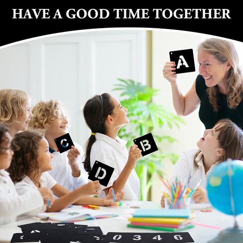 144 Pcs Letter and Number Stencils 4 Sizes Reusable Plastic Alphabet Number Templates Set Black DIY Art Craft Kits for Painting on Wall Door Sign Wood Fabric in Saudi Arabia