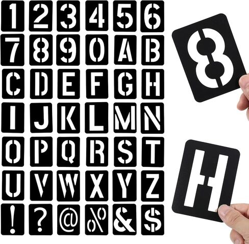 3 Inch Letter Stencils Numbers Craft Stencil, 42Pcs Alphabet Letter Stencils for Painting Reusable Plastic Spray Paint Stencil Templates for Drawing on Wall, Wood, Fabric, Signage, Door Porch in Saudi Arabia