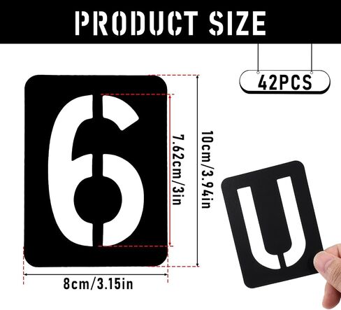 3 Inch Letter Stencils Numbers Craft Stencil, 42Pcs Alphabet Letter Stencils for Painting Reusable Plastic Spray Paint Stencil Templates for Drawing on Wall, Wood, Fabric, Signage, Door Porch in Saudi Arabia
