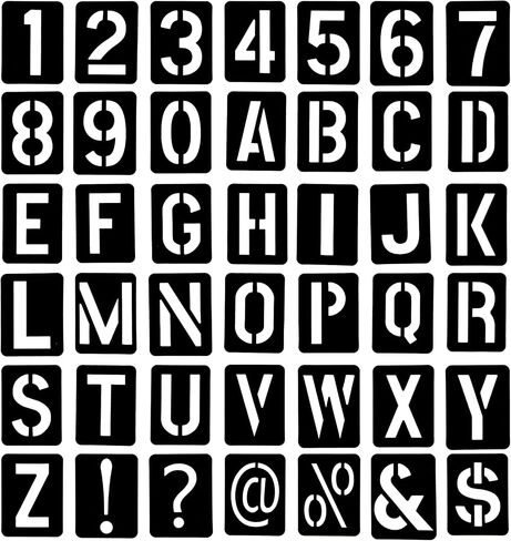3 Inch Letter Stencils Numbers Craft Stencil, 42Pcs Alphabet Letter Stencils for Painting Reusable Plastic Spray Paint Stencil Templates for Drawing on Wall, Wood, Fabric, Signage, Door Porch in Saudi Arabia