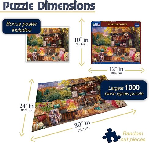 White Mountain Parkside Coffee Puzzle 1000 Piece Fall Jigsaw Puzzles for Adults and Women in Saudi Arabia