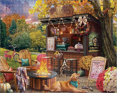 White Mountain Parkside Coffee Puzzle 1000 Piece Fall Jigsaw Puzzles for Adults and Women in Saudi Arabia